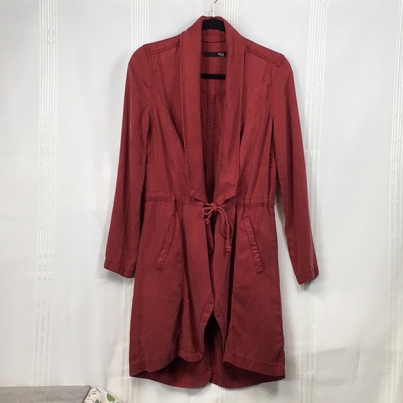 🍂MAX JEANS Sienna Tencel Drape Front Duster Rope Tie Long Length - Picture 10 of 10